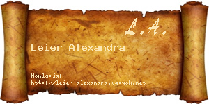 Leier Alexandra névjegykártya